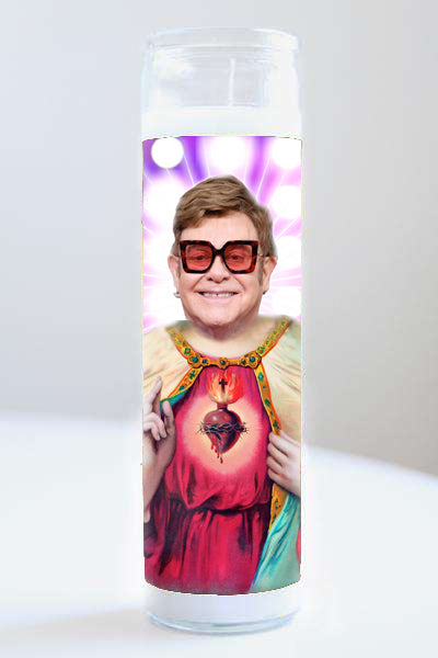 Novelty Celebrity Scented Prayer Candle Gift. Elton John