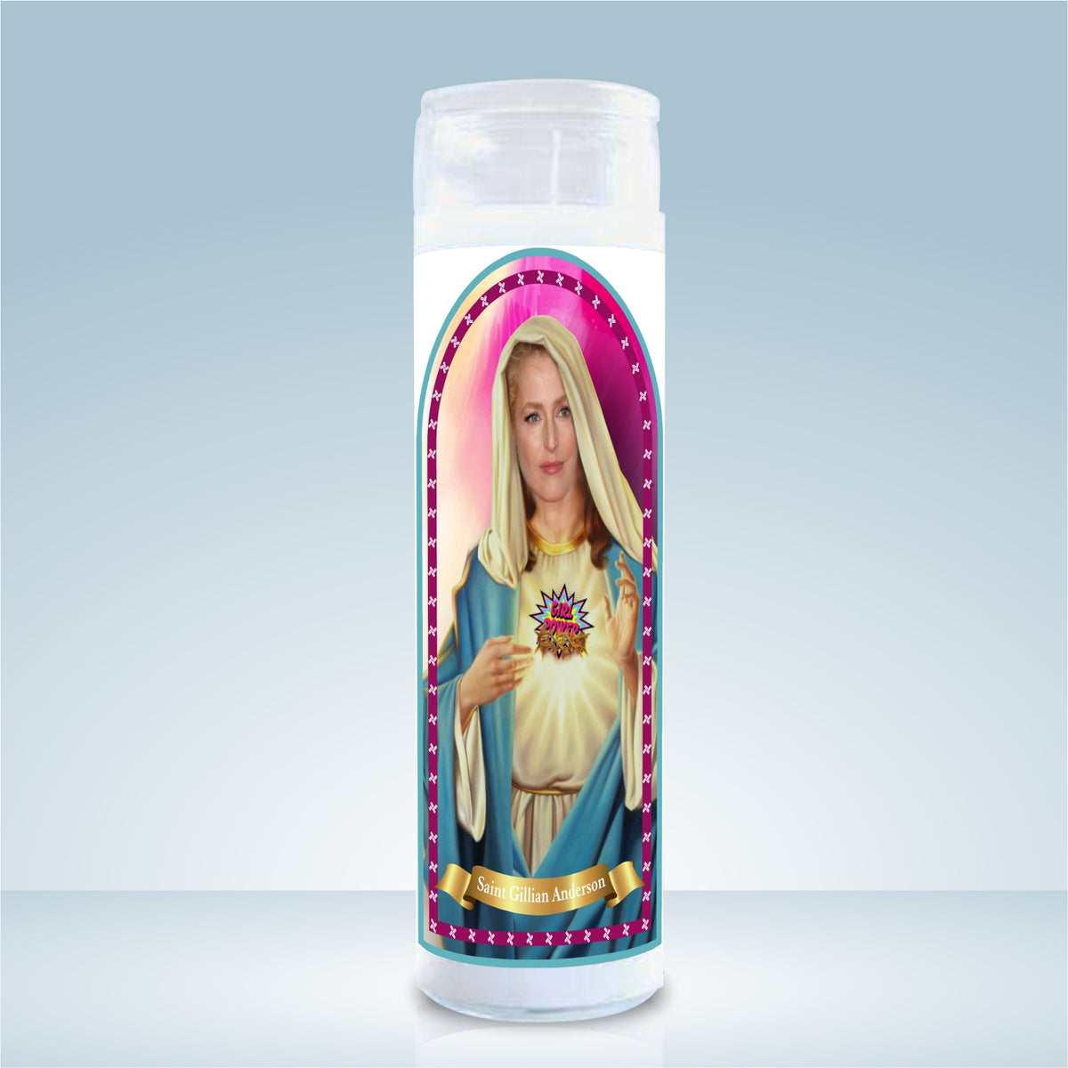 Novelty Celebrity Scented Prayer Candle Gift. Gillian Anderson