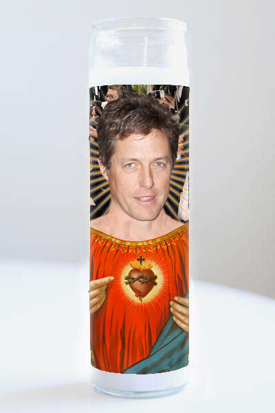 Novelty Celebrity Scented Prayer Candle Gift. Hugh Grant