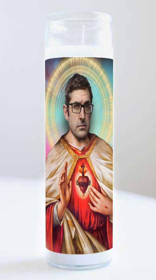 Novelty Celebrity Scented Prayer Candle Gift. Louis Theroux