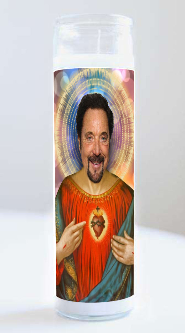 Novelty Celebrity Scented Prayer Candle Gift. Tom Jones