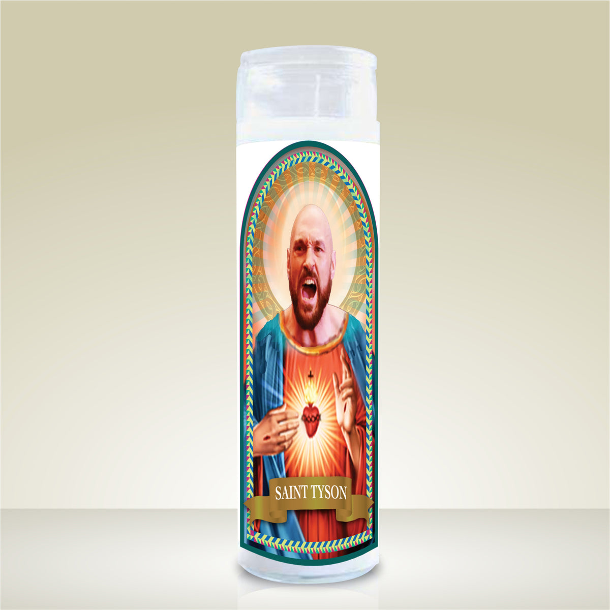 Novelty Celebrity Scented Prayer Candle Gift. Tyson Fury